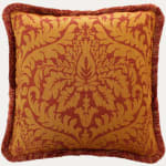 Patrick Gallagher Tessuti Olimpia Campari Cushion with Brush Fringe