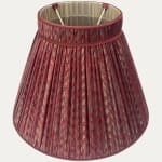 Fortuny Cilindri Gold & Silver on Red collar-top lampshade
