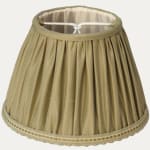 Timeless SFJ Khaki Silk Lampshade with Samuel & Sons Braid Trim