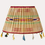Antique 19th C Ottoman Striped Silk Hand Sewn Gathered Shade