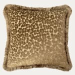 Oscar de la Renta Sandstone Decorative Cushion with Silk Fringe handmade by Floren