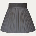 Seal Grey Faille Lugano Silk Collar Top Lampshade