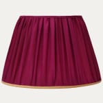 Antique Uzbek Cochineal Silk Handsewn Lampshade with Gold Silk Trim