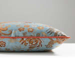 Dragon Tableau Copper Sky Cushion with Boulevard Cord Piping