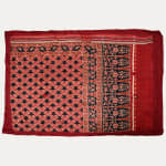 A rare design antique Double Ikat Patola fragment with beautiful Boteh Border