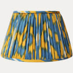 Stunning Blue and Yellow Silk Cotton Ikat Handsewn Lampshade