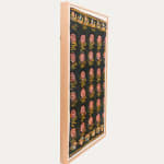 Framed Ottoman Hand-block Printed and Embroidered Textile