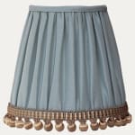 Claremont Faille Lugano Slate Blue Lampshade with Houles Beaded Fringe