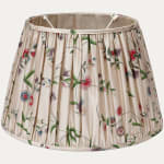 Bennison Chinese Paper Original on Oyster Silk Lampshade with Silk Lining