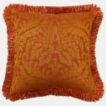 Patrick Gallagher Tessuti Olimpia Campari Cushion with Loop Fringe