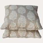 Robert Kime Indian Pear White on Grey Decorative Cushion