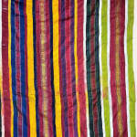 Ceremonial shawl or hanging in sewn silk strips from Djerba, Tunisia