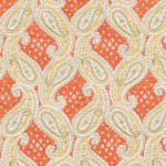Calicut Paisley Burnt Orange Yellow On Beige