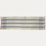 Uzbek Azure Blue Stripe Check Silk Shawl