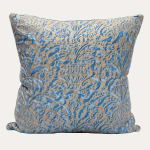 Fortuny Fabric Blue & Silvery Gold Campanelle Cushion