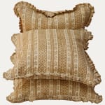 Jasper Dutch Stripe in Saffron on Light Tea Stain with Petite Ruffle