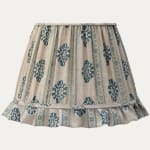 Hand-sewn Gathered Alma Fabric Pembroke Lampshade with Ruffled Skirt