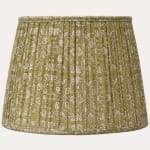 Aleta Fabrics Hand Blocked Tilleul Paola Lampshade with Silk Lining