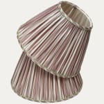 Pierre Frey Zelina Lilas Taffeta Silk Lampshade with Leaf Rope Trim