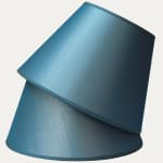 Japanese Blue Silk Lampshade with Copper Satin Lining