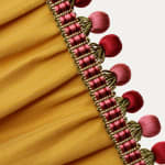 SFJ Gold Silk Rectangular Handsewn Empire Lampshade with Houles Beaded Trim