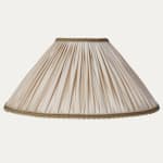 Douppion Putty Silk Handsewn Gathered Lampshade with GSD Picot Braid