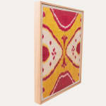 Framed Uzbek Ikat Fragment Late 19th C.