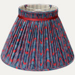 Fortuny Apollo Deep Indigo and Scarlet Red Hand Sewn Collar Top Lampshade