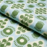Schumacher Hamilton Ikat in Light Blue and Leaf Green Handsewn Lampshade