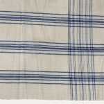 Uzbek Azure Blue Stripe Check Silk Shawl