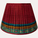 Vintage Dark Red Sari Lampshade Pure Tussah Silk