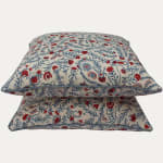 New Bennison Cinnabar Faded on Oyster Cushion with Contrast Piping