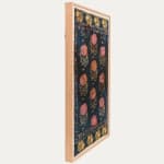 Framed Ottoman Hand-block Printed and Embroidered Textile