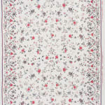 Indira Red Blue On Fine Oyster Linen