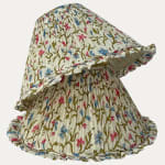 Pretty Cornflowers Indian Block Print Lampshade with Skirt Trim