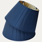 Veraseta Faille du Barry Blue Silk Handsewn Box Pleated Lampshade