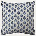Clarence House Oui Cobalt Decorative Cushion with Piping