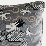 Schumacher Bixi Silver Velvet Cushion