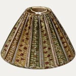 Claremont Furnishing Kilim Stripe in Green Coolie Lampshade with Inset Trim