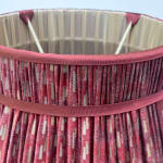 Fortuny Cilindri Gold & Silver on Red collar-top lampshade