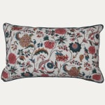 Christopher Moore Blue Passion Flower Cushion with Contrast Piping