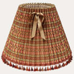 Floren x Gaëlle Langston Aleta Fabrics Leila Stripe in Pink and Gold Lampshade