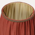 Jasper Crescent Silk New Wine Handsewn Lampshades with Samuel & Sons Braid