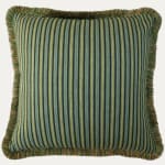 Namay Samay X Decors Barbares Bashir Green Cushion with Brush Fringe