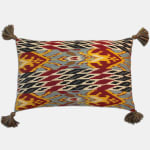 Robert Kime Navoi Silk and Cotton Cushion with Matching Tassels