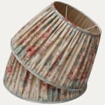 Bennison Roses Faded Blue on Beige Silk Handsewn Lampshade