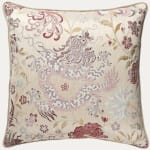 Dragon Tableau Winter Rose Cushion with Boulevard Cord Piping
