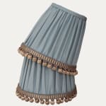 Claremont Faille Lugano Slate Blue Lampshade with Houles Beaded Fringe