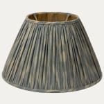 Slate Blue Silk and Cotton Ikat Lampshade with Silk Lining