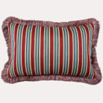 Prelle Rayee Brantome Medicis Rubis Decorative Cushion with Brush Fringe